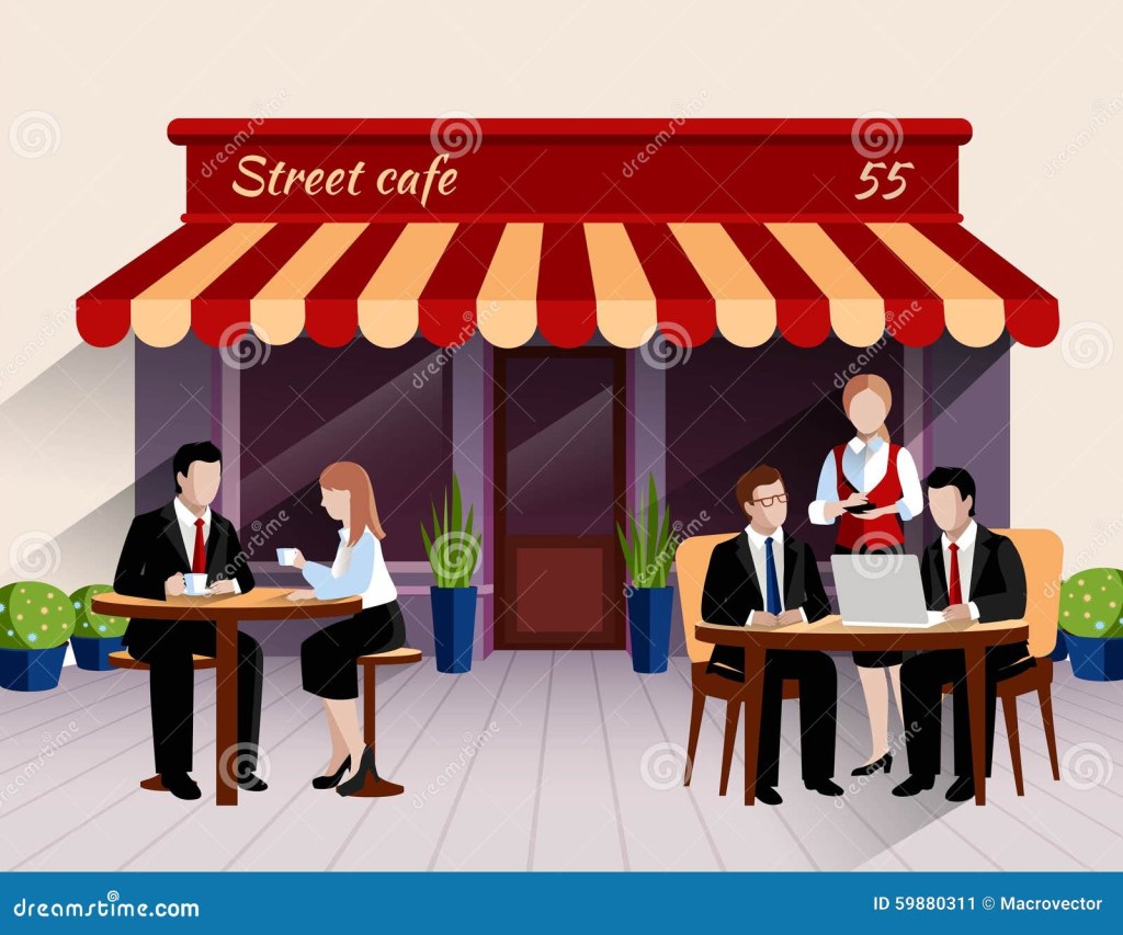restaurant scene clipart - Cafe Scene Stock Illustrations – , Cafe Scene Stock